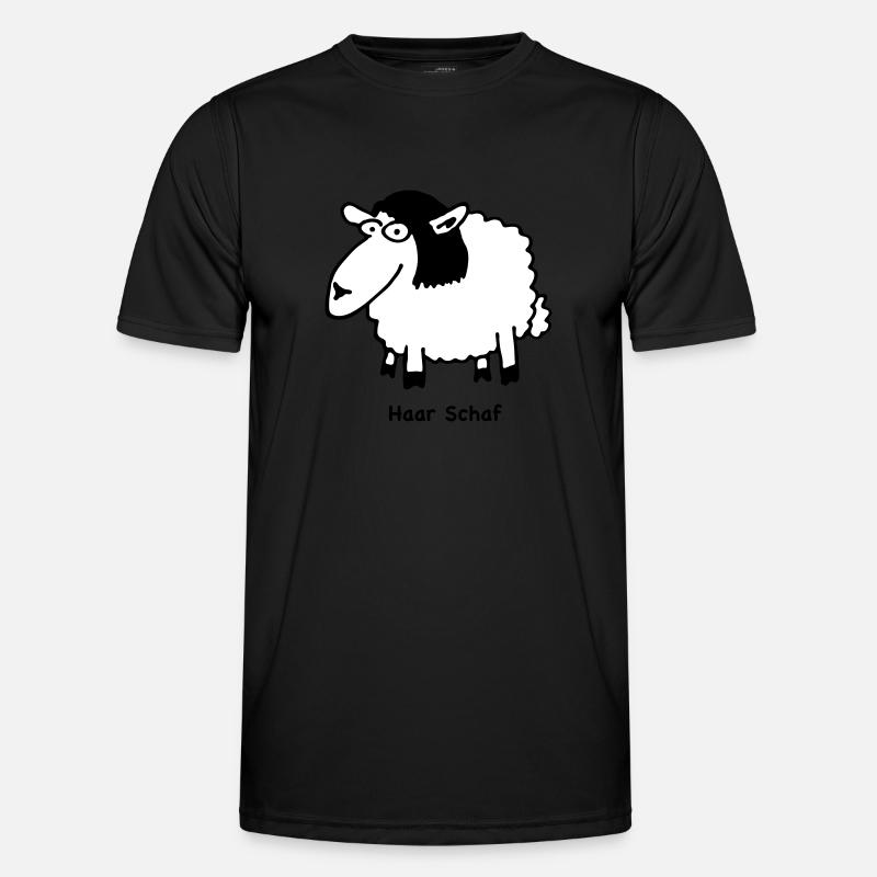 haar_schaf - Männer Funktions-T-Shirt - Schwarz