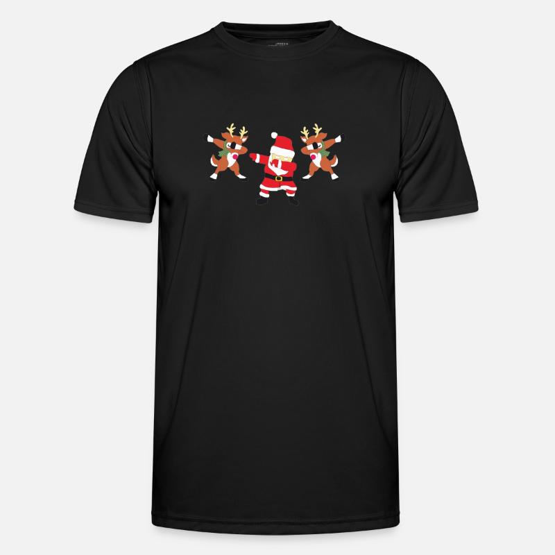 Santa Claus mit Rotwildabstrich - Männer Funktions-T-Shirt - Schwarz