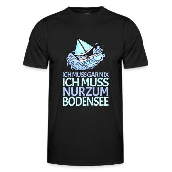 Bodensee - Männer Funktions-T-Shirt - Schwarz - Vorne - AI Model Male 178 dark (178cm)
