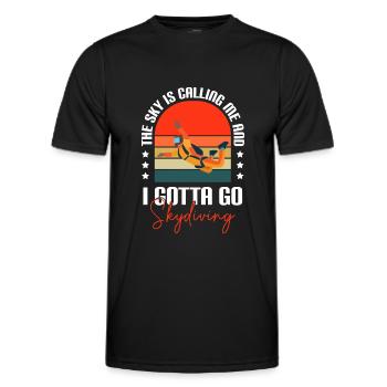 Paragliding Sports Jumping Jump - Men's Functional T-Shirt - black - Front - AI Model Male 178 dark (178cm)