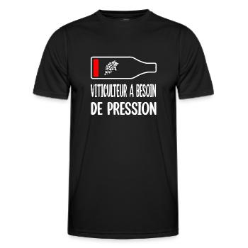 Viticulteur a besoin de pression t-shirt - T-shirt sport Homme - noir - Devant - AI Model Male 178 dark (178cm)