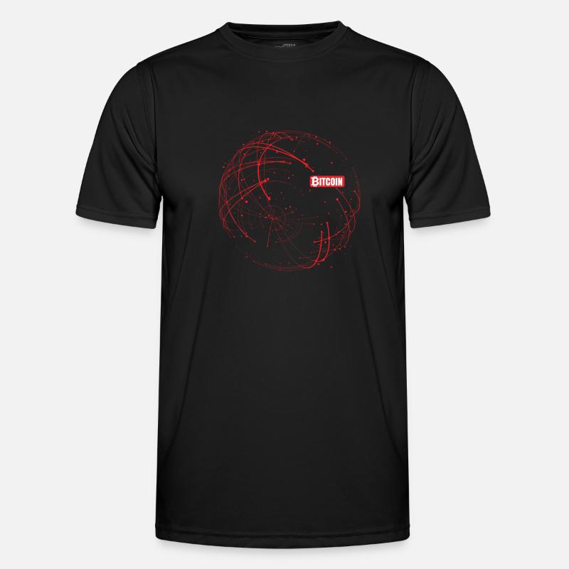 Bitcoin Blockchain Rot Männer Funktions-T-Shirt