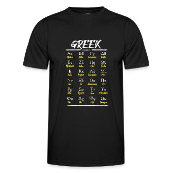 Griechisches Alphabet Buchstaben Lernen - Männer Funktions-T-Shirt - Schwarz - Vorne - AI Model Male 178 dark (178cm)