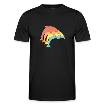 Delfine Delfin Dolphin - Männer Funktions-T-Shirt - Schwarz - Vorne - AI Model Male 178 dark (178cm)