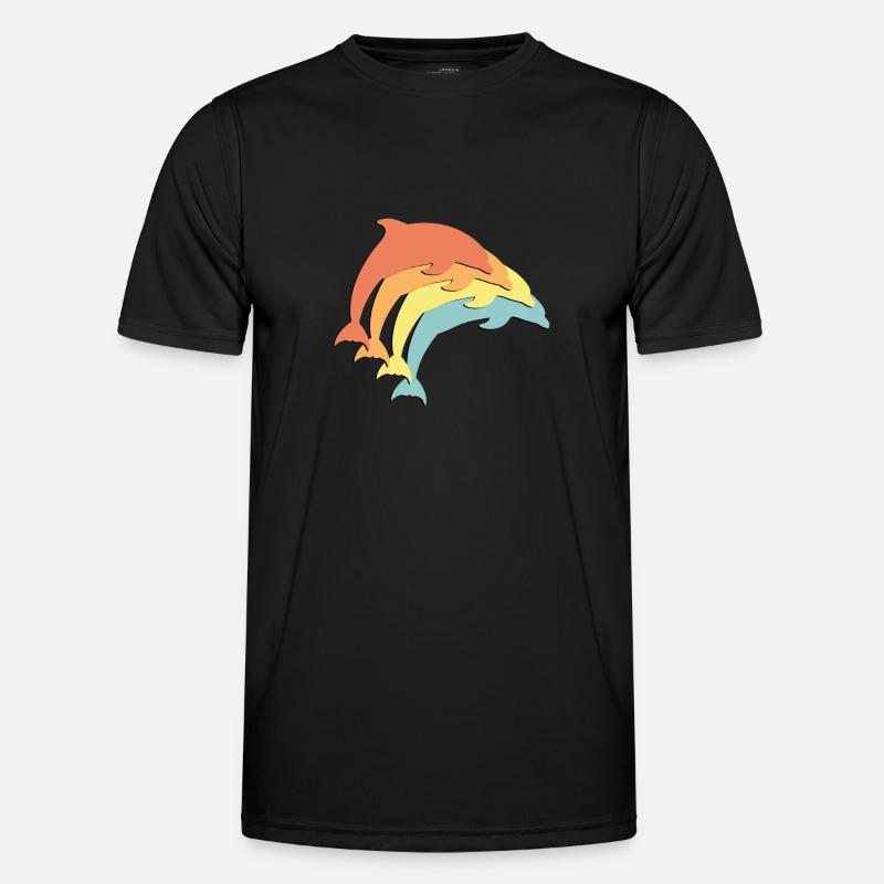 Delfine Delfin Dolphin - Männer Funktions-T-Shirt - Schwarz