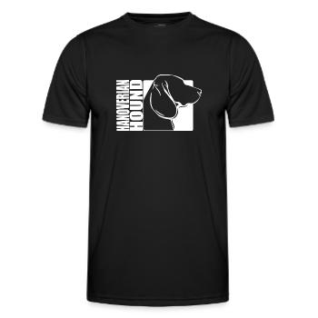 Hanoverian Hound Profile Dogs Dog Wilsigns - Men's Functional T-Shirt - black - Front - AI Model Male 178 dark (178cm)