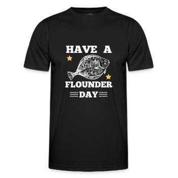 Have a flounder day - Men's Functional T-Shirt - black - Front - AI Model Male 178 dark (178cm)