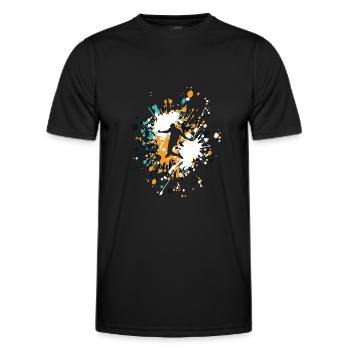 Soccer Striker Shoot Color Splash - T-shirt sport Homme - noir - Devant - AI Model Male 178 dark (178cm)