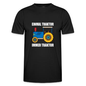 einmal Traktor immer Traktor - Männer Funktions-T-Shirt - Schwarz - Vorne - AI Model Male 178 dark (178cm)