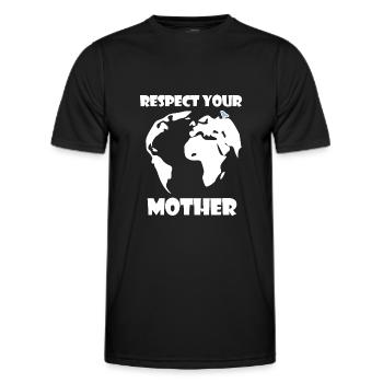 Respectez votre | Mère Nature Changement climatique - T-shirt sport Homme - noir - Devant - AI Model Male 178 dark (178cm)