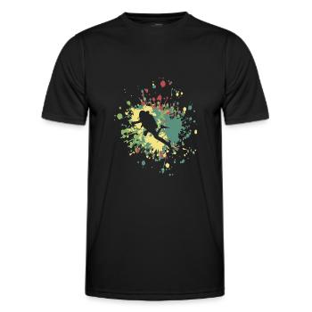 Éclaboussure de couleur De plongeur - T-shirt sport Homme - noir - Devant - AI Model Male 178 dark (178cm)