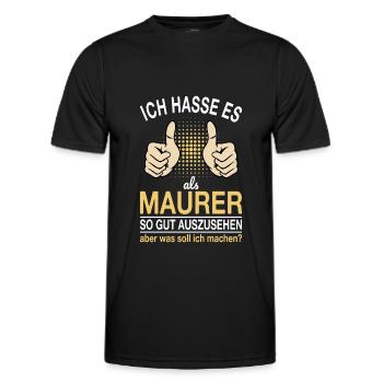 Maurer Spruch - Männer Funktions-T-Shirt - Schwarz - Vorne - AI Model Male 178 dark (178cm)