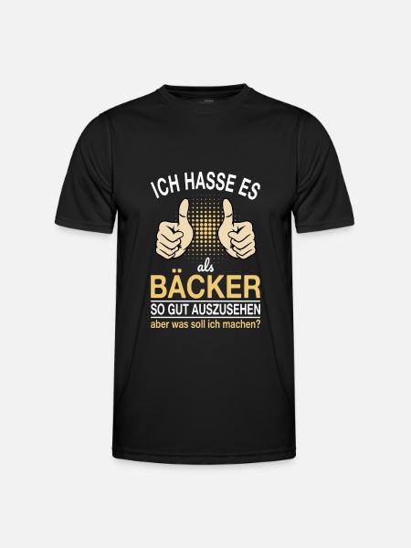 Bäcker Spruch - Männer Funktions-T-Shirt - Schwarz