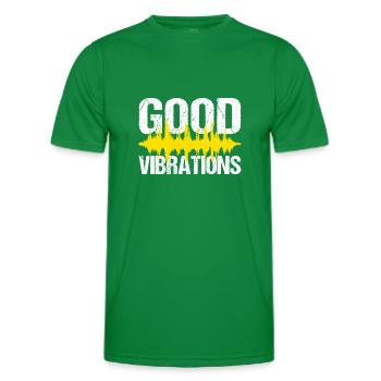 Good Vibrations Music Party - Men's Functional T-Shirt - kelly green - Front - AI Model Male 178 dark (178cm)