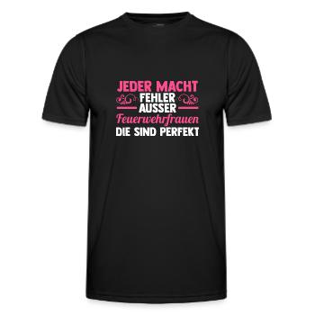 Feuerwehr Feuerwehrfrau - Männer Funktions-T-Shirt - Schwarz - Vorne - AI Model Male 178 dark (178cm)