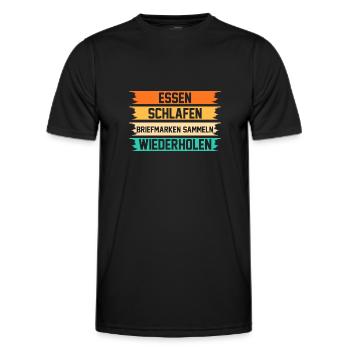 Philatelie Briefmarkensammlung Briefmarkensammler - Männer Funktions-T-Shirt - Schwarz - Vorne - AI Model Male 178 dark (178cm)