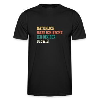 Ludwig Lustiger Spruch Vorname Name Ludwig - Männer Funktions-T-Shirt - Schwarz - Vorne - AI Model Male 178 dark (178cm)