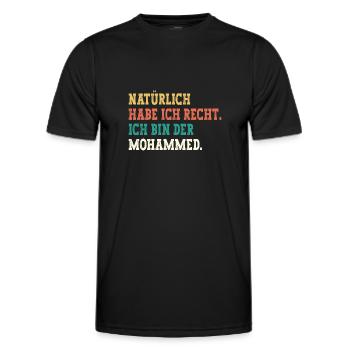 Mohammed Lustiger Spruch Vorname Name Mohammed - Männer Funktions-T-Shirt - Schwarz - Vorne - AI Model Male 178 dark (178cm)
