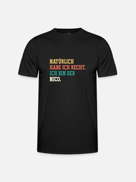 Nico Lustiger Spruch Vorname Name Nico - Männer Funktions-T-Shirt - Schwarz