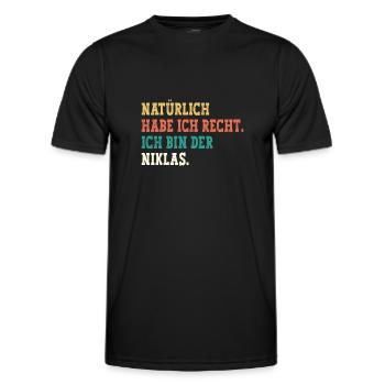 Niklas Lustiger Spruch Vorname Name Niklas - Männer Funktions-T-Shirt - Schwarz - Vorne - AI Model Male 178 dark (178cm)