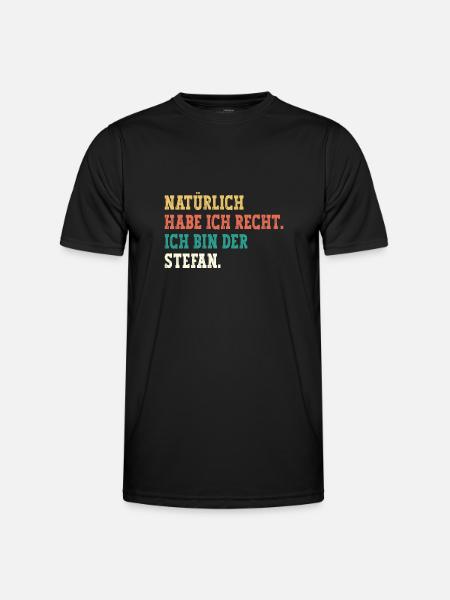Stefan Lustiger Spruch Vorname Name Stefan - Männer Funktions-T-Shirt - Schwarz