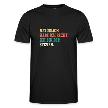 Steven Lustiger Spruch Vorname Name Steven - Männer Funktions-T-Shirt - Schwarz - Vorne - AI Model Male 178 dark (178cm)