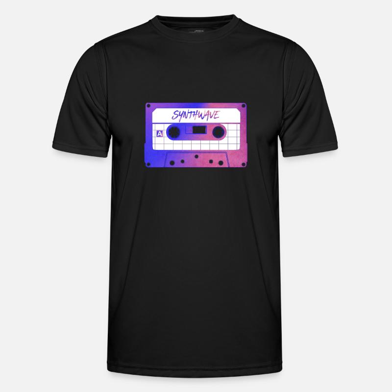 Retrowave Synthwave 80s Design - Männer Funktions-T-Shirt - Schwarz