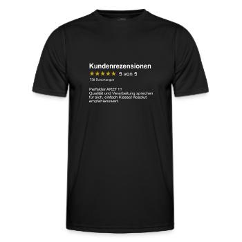 Kundenrezension Herren Spruch bester Arzt - Männer Funktions-T-Shirt - Schwarz - Vorne - AI Model Male 178 dark (178cm)