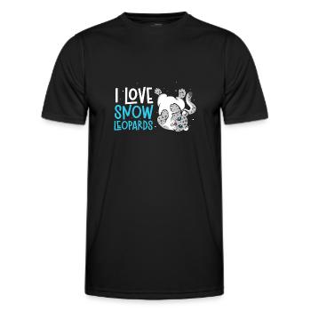 Schneeleopard - Männer Funktions-T-Shirt - Schwarz - Vorne - AI Model Male 178 dark (178cm)
