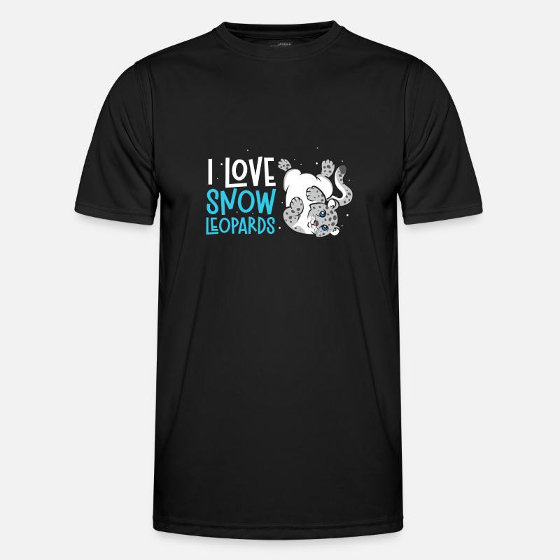 Schneeleopard - Männer Funktions-T-Shirt - Schwarz