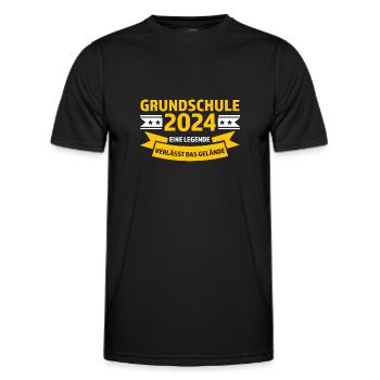Grundschule 2024 Grundschule bestanden Abschluss 2 - Männer Funktions-T-Shirt - Schwarz - Vorne - AI Model Male 178 dark (178cm)