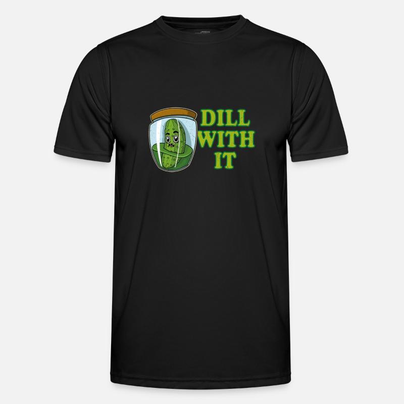 Cucumbers, gherkins, pickles, eating fruit - Men's Functional T-Shirt - black