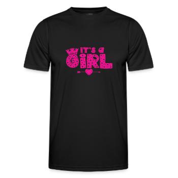 C’est une fille - T-shirt sport Homme - noir - Devant - AI Model Male 178 dark (178cm)