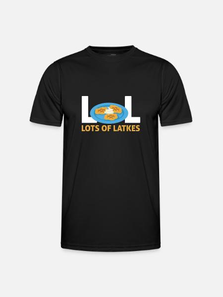 Jewish Happy Hanukkah Lot Of Latkes Costume - Men's Functional T-Shirt - black