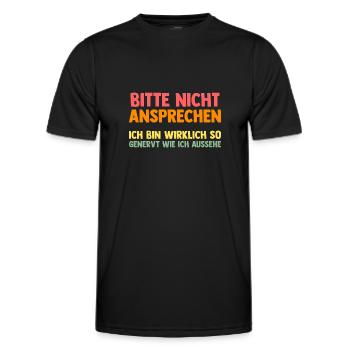 Bitte Nicht Ansprechen - Männer Funktions-T-Shirt - Schwarz - Vorne - AI Model Male 178 dark (178cm)