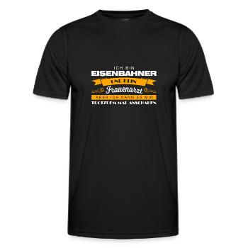 Eisenbahner Beruf Bahn Geschenk - Männer Funktions-T-Shirt - Schwarz - Vorne - AI Model Male 178 dark (178cm)
