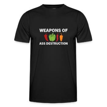 Lustige Pfeffer Chili Kopf scharfe Speisen - Männer Funktions-T-Shirt - Schwarz - Vorne - AI Model Male 178 dark (178cm)