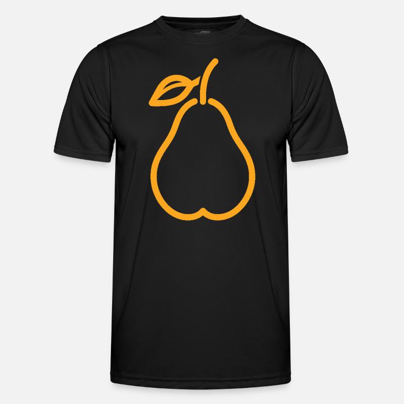 Birne - Männer Funktions-T-Shirt - Schwarz