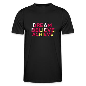 Dream Believe Achieve - Men's Functional T-Shirt - black - Front - AI Model Male 178 dark (178cm)