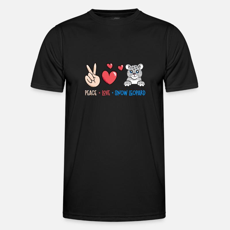 Schneeleopard - Männer Funktions-T-Shirt - Schwarz