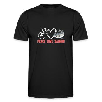 Salmon Fishing Salmon Angler - Men's Functional T-Shirt - black - Front - AI Model Male 178 dark (178cm)