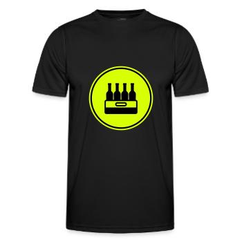 Bierflasche Kiste - Männer Funktions-T-Shirt - Schwarz - Vorne - AI Model Male 178 dark (178cm)