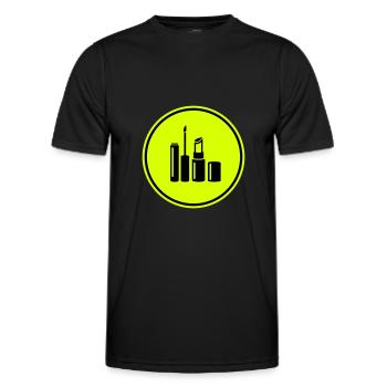 Make Up Kosmetik Icon - Männer Funktions-T-Shirt - Schwarz - Vorne - AI Model Male 178 dark (178cm)