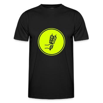 Spieß grill Icon - Männer Funktions-T-Shirt - Schwarz - Vorne - AI Model Male 178 dark (178cm)