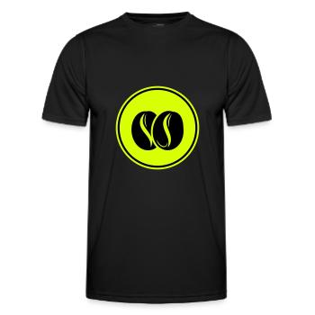 Coffee bean symbol - Men's Functional T-Shirt - black - Front - AI Model Male 178 dark (178cm)
