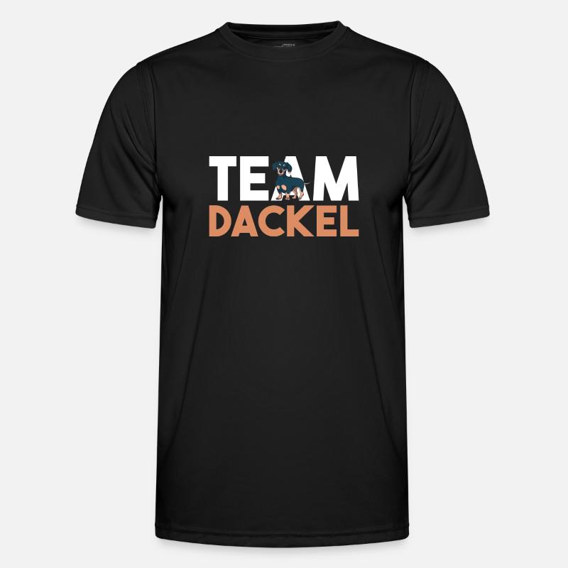 Hund Dackel - Männer Funktions-T-Shirt - Schwarz