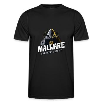 Informatiker Nerd Hacker Malware sind keine Stifte - Männer Funktions-T-Shirt - Schwarz - Vorne - AI Model Male 178 dark (178cm)