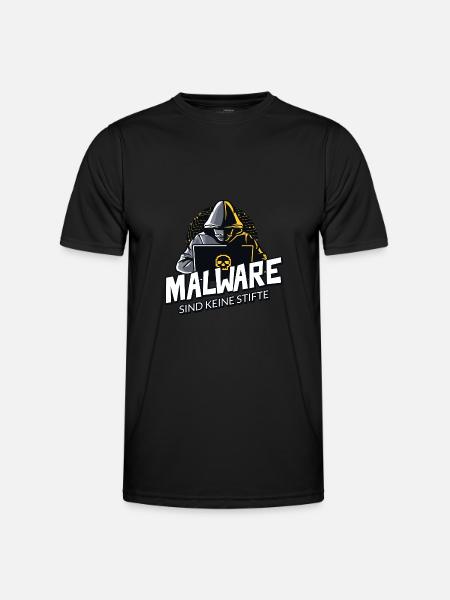 Informatiker Nerd Hacker Malware sind keine Stifte - Männer Funktions-T-Shirt - Schwarz