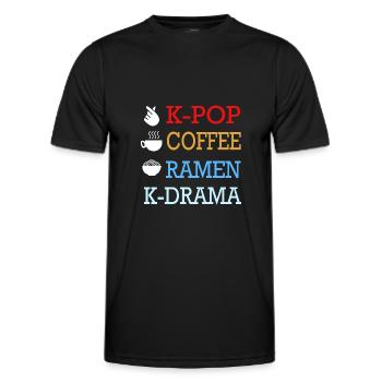 K-Pop Café Korea Pop Kdrama Kpop Corée - T-shirt sport Homme - noir - Devant - AI Model Male 178 dark (178cm)