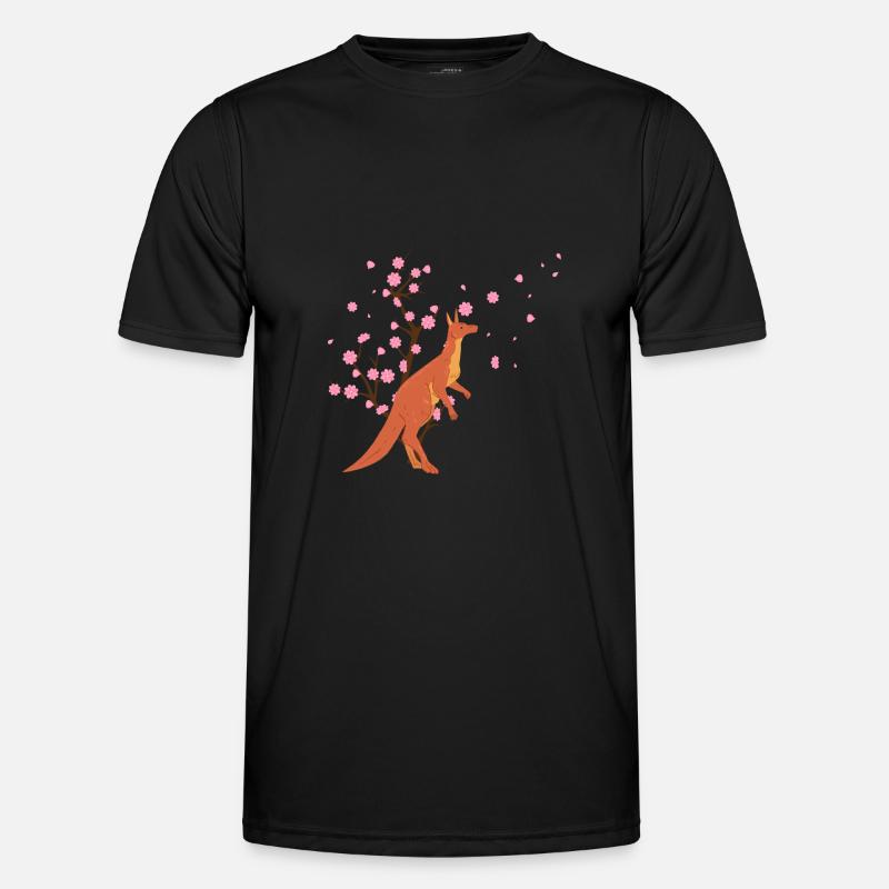 Cherry Blossom Kangaroo Japanese Sakura Flower Men's Functional T-Shirt